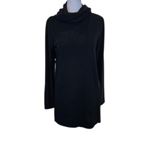Tops - Womens Petite Small Cowl Neck Black Tunic Dress Lisa Rinna Collection